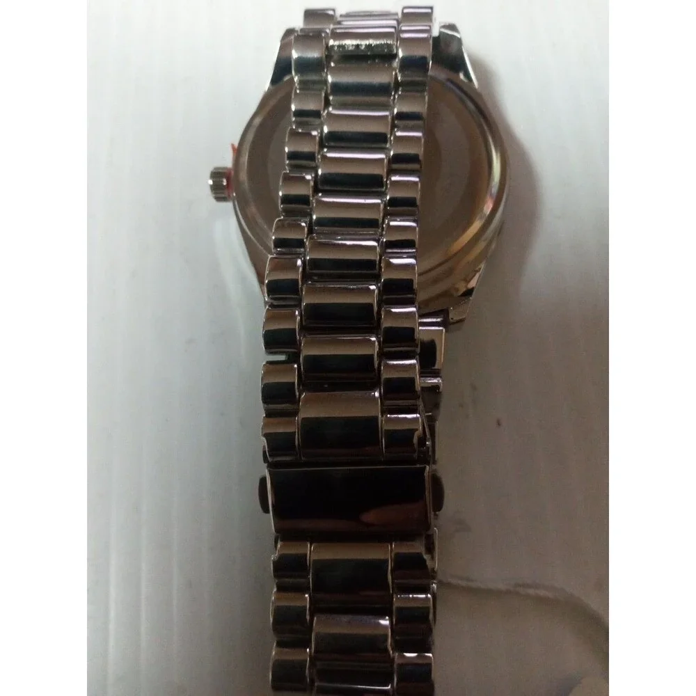 Men Hip Hop Iced Silver Plated  Bling Simulated Diamond Rapper Watch